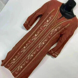 Hidden alley size medium brown embroidered dress